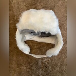 Columbia White Faux Fur Winter Hat